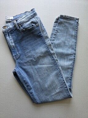 Pistola High Waist Two Tone Panel Skinny Jeans Casual Retro Chic Colorblock 29
